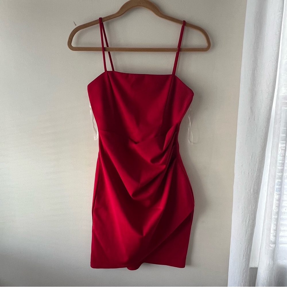 Red mini dress